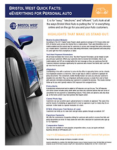 Bristol West Auto E-Everything Sales Sheet
